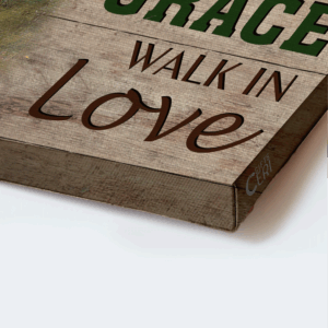 Jesus Landscape Poster Home Decor Gift - Peaceful Meadow Farm Animals - Gift for Christian - Live By Faith & Walk In Love 1