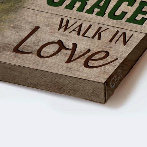 Jesus Landscape Poster Home Decor Gift – Peaceful Meadow Farm Animals – Gift for Christian – Live By Faith & Walk In Love