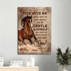 Jesus & Horse Painting Poster Home Decor Gift - Ride With Me Christian Art