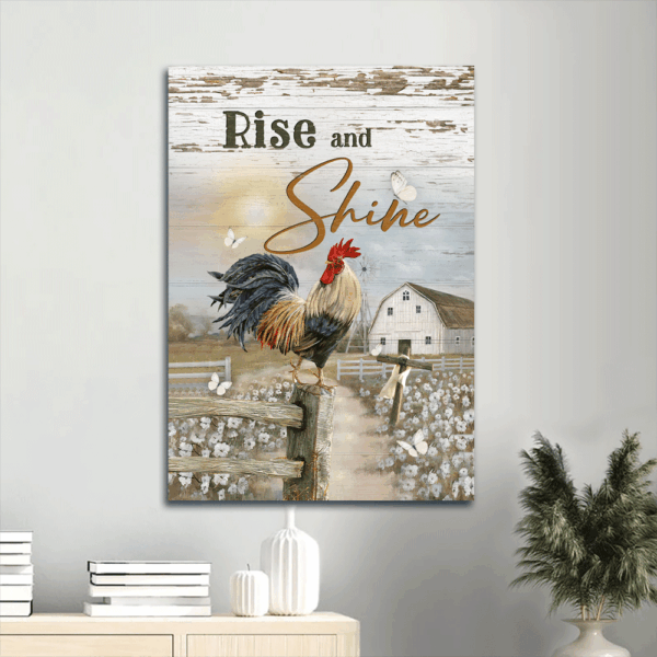 Jesus Portrait Poster Home Decor Gift – Stunning Rooster Drawing Sunset Portrait – Gift for Christian