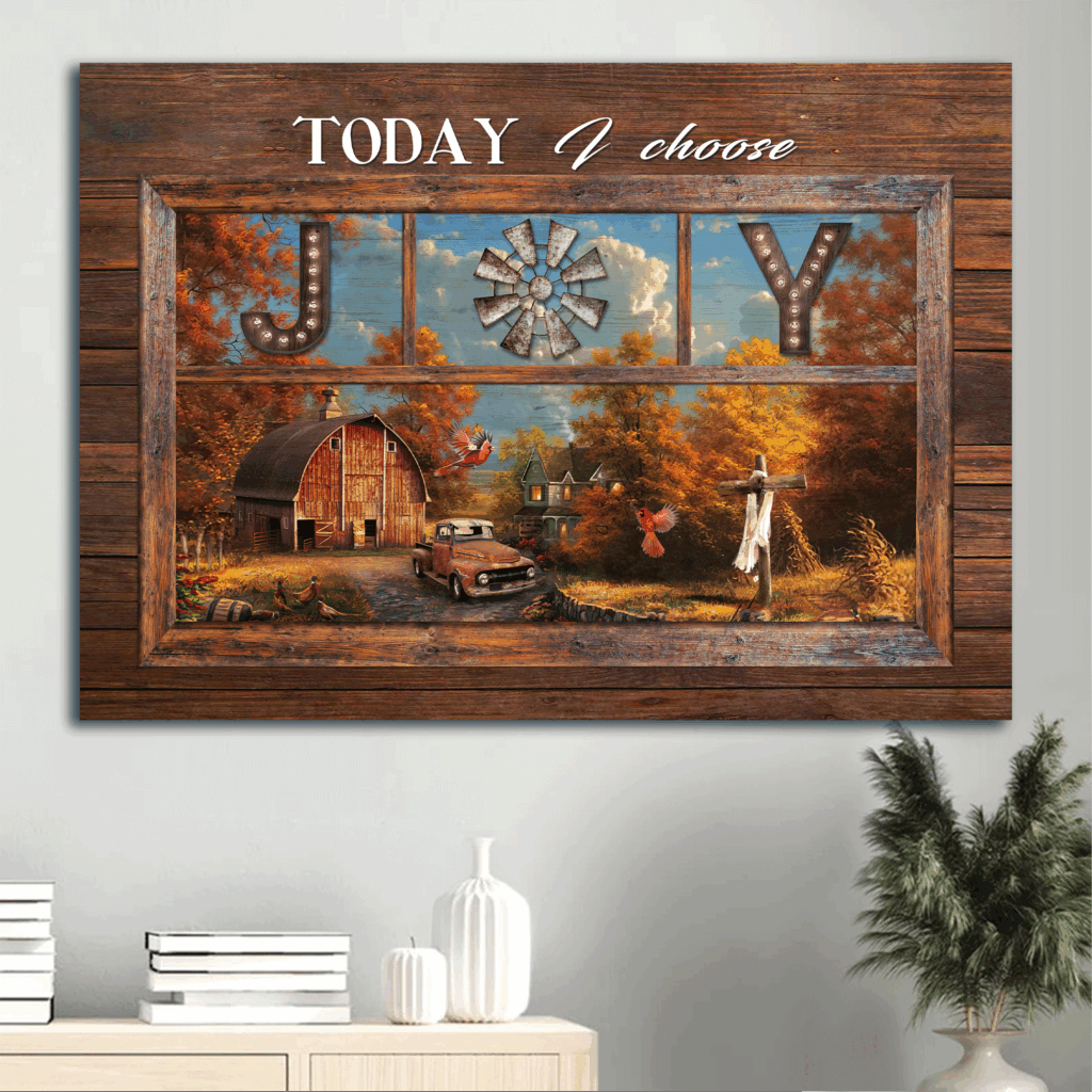 Autumn Forest Jesus Landscape Poster – Unique Home Decor Gift for Christian – Red Cardinal Old Ladybug Car – Today I Choose Joy Autumn Forest Jesus Landscape Poster – Unique Home Decor Gift for Christian – Red Cardinal Old Ladybug Car – Today I Choose Joy