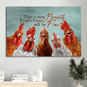 Jesus Rooster & Peace Farm Landscape Poster - Religious Christian Home Decor Gift