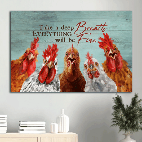 Jesus Rooster & Peace Farm Landscape Poster – Religious Christian Home Decor Gift