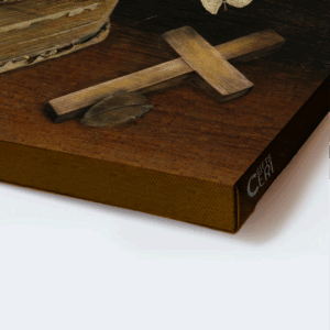 Jesus Landscape Poster Home Decor Gift - Antique Bible Wooden Cross Dried Rose - Christian Pray Always 1