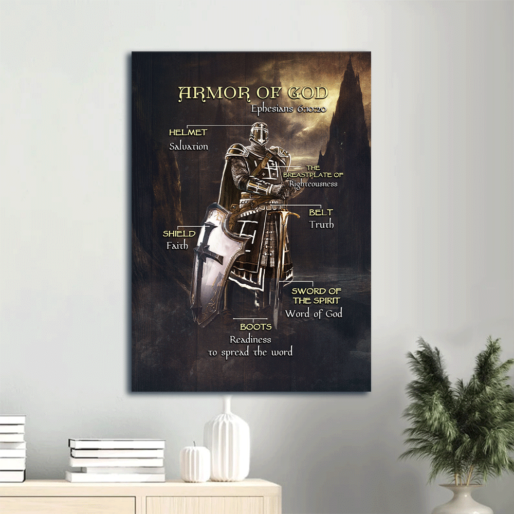 Armor of God Jesus Portrait Poster: Warrior Painting Home Decor Gift for Christian Armor of God Jesus Portrait Poster: Warrior Painting Home Decor Gift for Christian