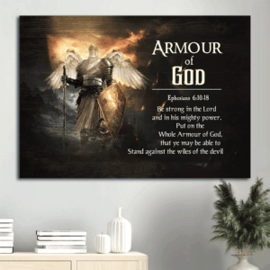 Armour of God Warrior Landscape Poster - Christian Home Decor Gift