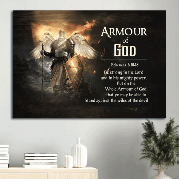 Armour of God Warrior Landscape Poster – Christian Home Decor Gift