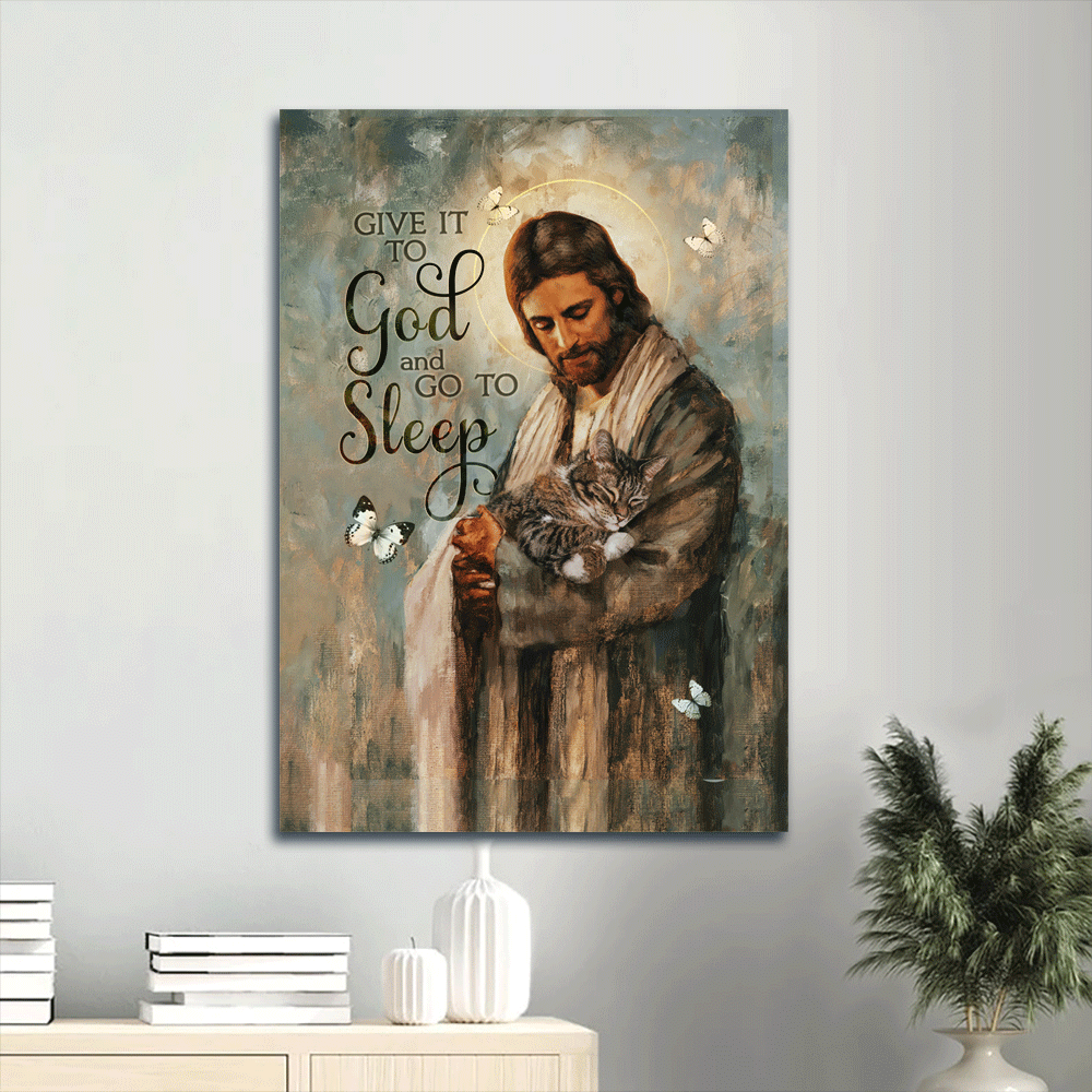 Jesus Portrait Poster Home Decor Gift – Beautiful Christian Art with Cat and Butterfly – Perfect Gift for Believers Jesus Portrait Poster Home Decor Gift – Beautiful Christian Art with Cat and Butterfly – Perfect Gift for Believers