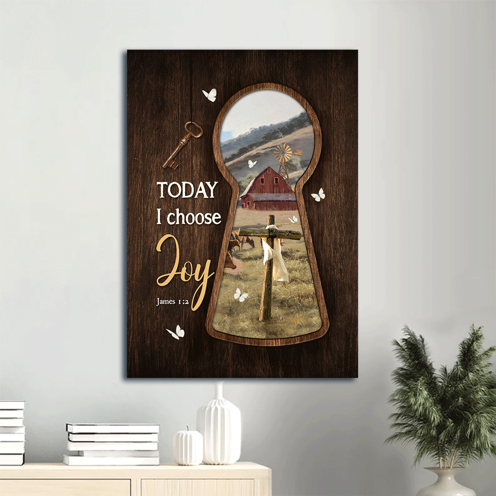 Jesus Portrait Poster Home Decor Gift – Key Cross Symbol Green Meadow Land – Gift For Christian – Choose Joy Jesus Portrait Poster Home Decor Gift – Key Cross Symbol Green Meadow Land – Gift For Christian – Choose Joy