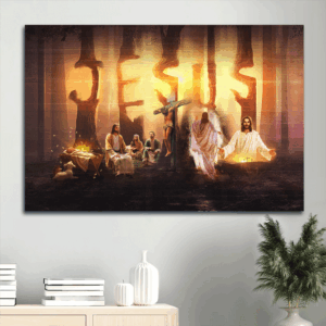 Christian Home Decor: Jesus & Little Lamb Landscape Posters - Unique Gifts for Christians