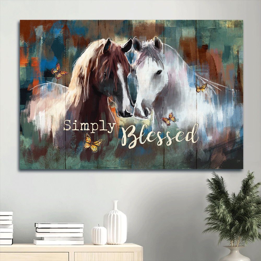 Christian Home Decor Gift: Jesus Landscape & Simply Blessed Poster with Horse Painting & Monarch Butterfly – Perfect Gift for Christians Christian Home Decor Gift: Jesus Landscape & Simply Blessed Poster with Horse Painting & Monarch Butterfly – Perfect Gift for Christians