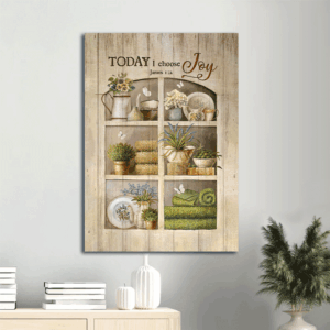 Jesus Portrait Poster Home Decor Gift - Beautiful Christian Wall Art with Flowers and Butterflies - Today I Choose Joy
