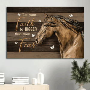 Jesus Landscape Poster: Amazing Horse & Butterfly Painting Home Decor Gift for Christian Faith