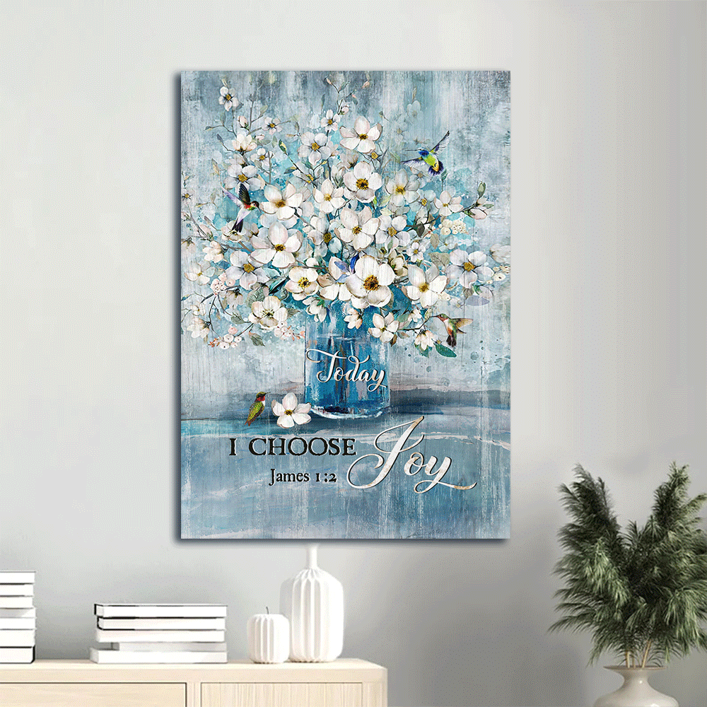 Jesus Portrait Poster Home Decor Gift – Stunning Jasmine Flower Blue Vase Hummingbird – Today I Choose Joy – Gift For Christians Jesus Portrait Poster Home Decor Gift – Stunning Jasmine Flower Blue Vase Hummingbird – Today I Choose Joy – Gift For Christians