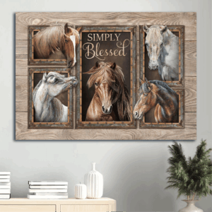 Jesus Landscape Poster - Quarter Horse Watercolor Home Decor Gift for Christian - Simply Blessed