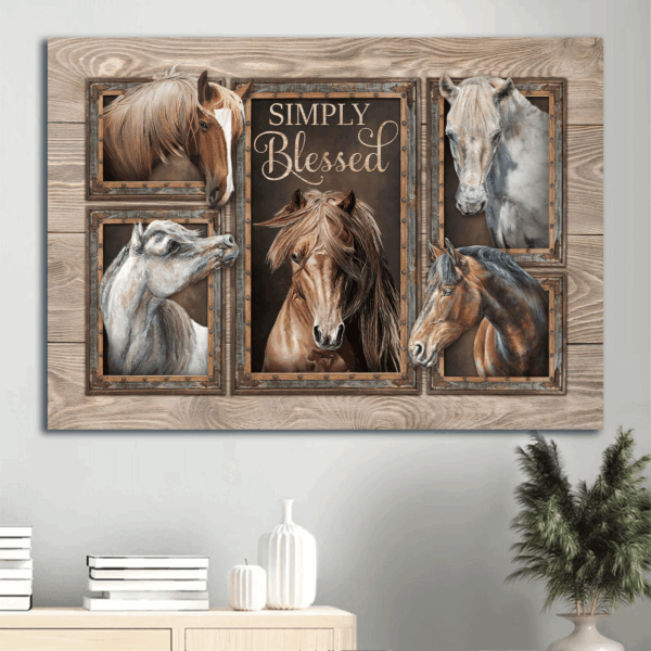 Jesus Landscape Poster – Quarter Horse Watercolor Home Decor Gift for Christian – Simply Blessed