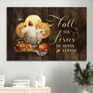 Jesus Landscape Poster: Abstract Hummingbird & Farm Vegetables - Christian Home Decor Gift