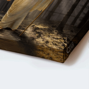 Abstract Jesus Landscape Poster: Inspirational Religious Home Decor Gift with Miracle Light in Forest 1