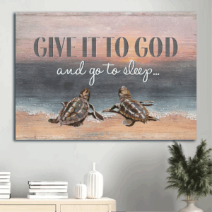 Seaturtle Beach Jesus Landscape Poster - Inspirational Religious Gift for Christian Home Decor