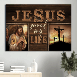 Jesus Landscape Poster: Crucifixion & Three Crosses - Inspirational Home Decor Gift for Religious Christians