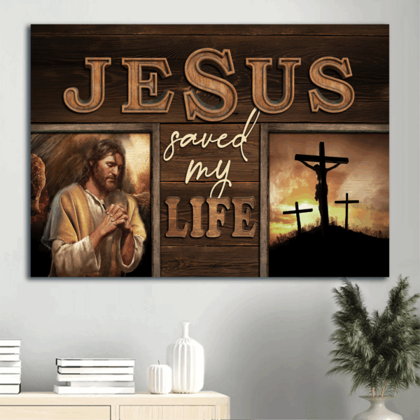 Jesus Landscape Poster: Crucifixion & Three Crosses – Inspirational Home Decor Gift for Religious Christians