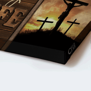 Jesus Landscape Poster: Crucifixion & Three Crosses - Inspirational Home Decor Gift for Religious Christians 1