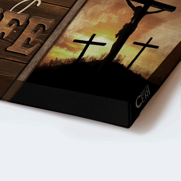 Jesus Landscape Poster: Crucifixion & Three Crosses – Inspirational Home Decor Gift for Religious Christians