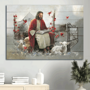 Jesus Landscape & Rustic Garden God Poster - Inspirational Christian Home Decor Gift