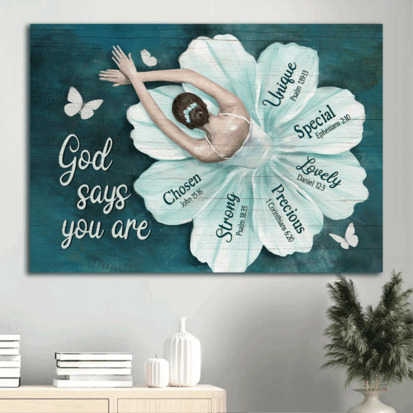Christian Home Decor Gift: Jesus Ballerina & Butterfly Landscape Poster