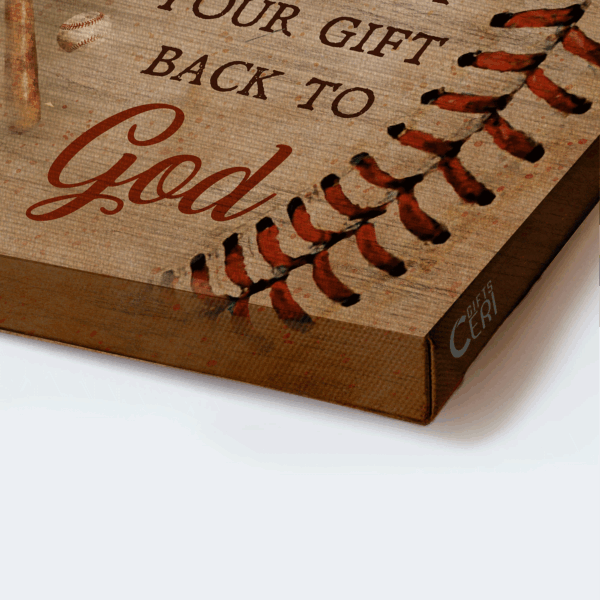 Jesus Landscape Poster Home Decor Gift – Baseball Bat & Sport Drawing – Gift for Christian – Your Talent is God s Gift