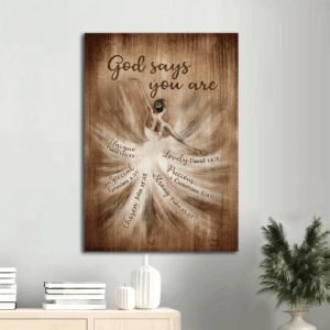 Vintage Ballerina Drawing Jesus Portrait Poster Home Decor Gift - Christian God Says You Are