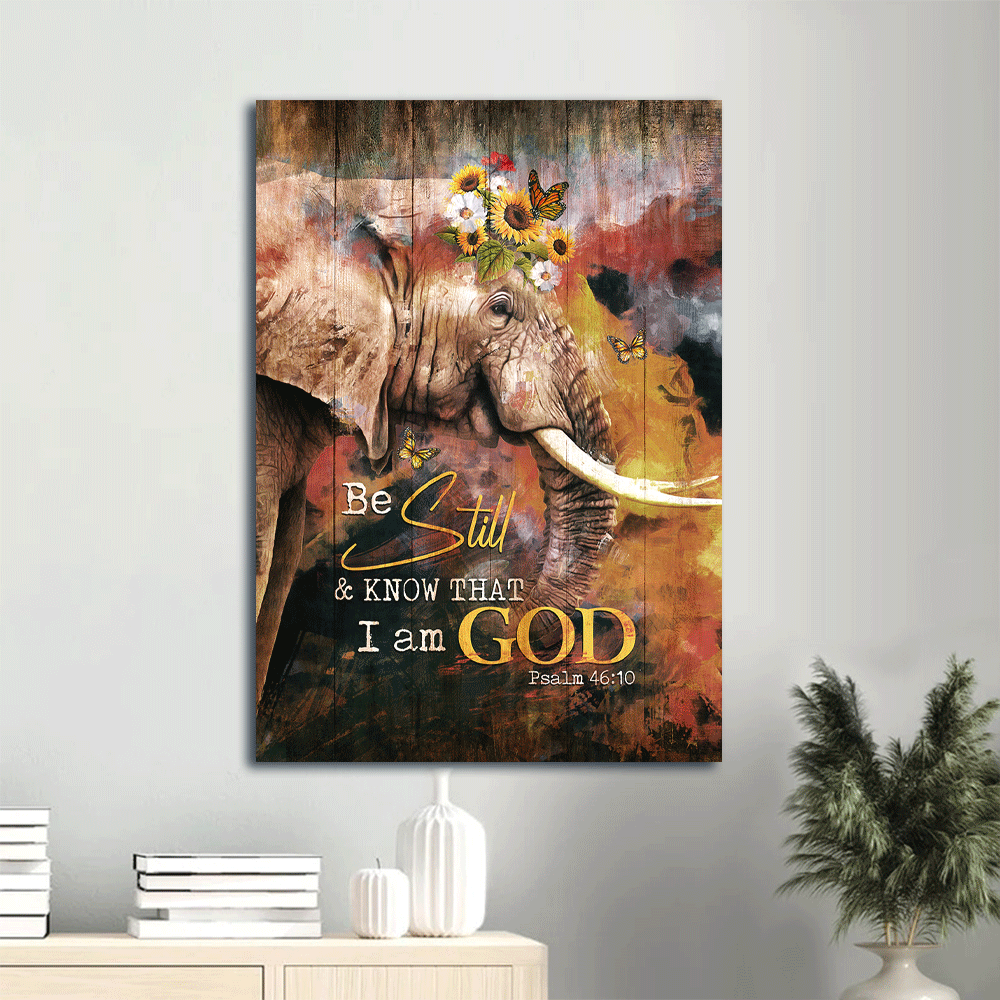 Jesus Portrait Poster Home Decor Gift – African Elephant & Sunflower Watercolor Painting – Gift for Christian – Be Still I Am God Jesus Portrait Poster Home Decor Gift – African Elephant & Sunflower Watercolor Painting – Gift for Christian – Be Still I Am God