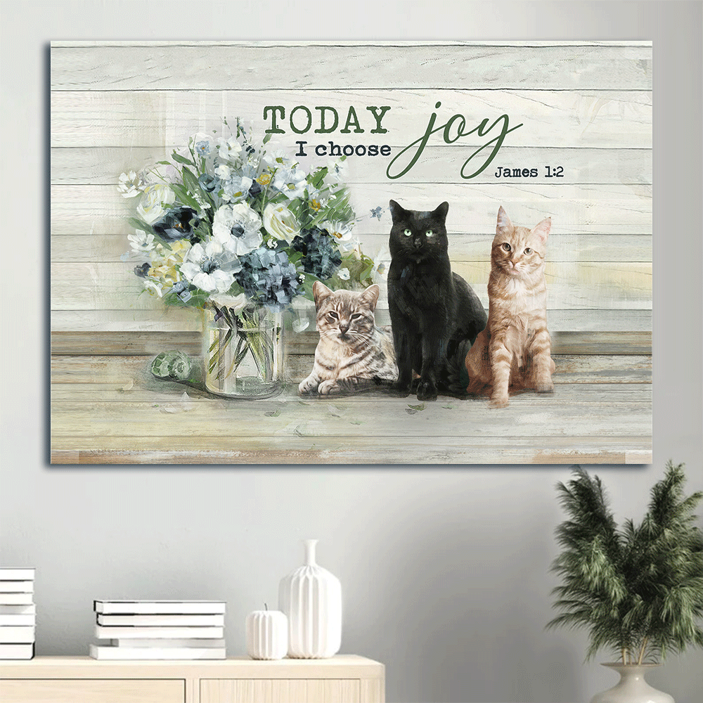 Religious Christian Home Decor Gift: Jesus & Cats Landscape Poster – Choose Joy Today Religious Christian Home Decor Gift: Jesus & Cats Landscape Poster – Choose Joy Today