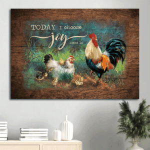 Religious Christian Jesus Landscape Poster: Chick Couple Drawing Home Decor Gift - Choose Joy