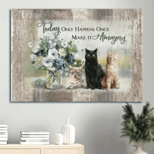 Jesus Landscape Poster Home Decor Gift - Adorable Cats Flower Vase - Religious Christian Gift - Today Only!