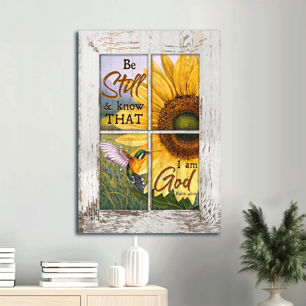 Christian Home Decor Gift: Jesus Portrait & Hummingbird Poster – Be Still & Know – Sunflower Art Christian Home Decor Gift: Jesus Portrait & Hummingbird Poster – Be Still & Know – Sunflower Art