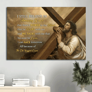 Jesus Landscape Poster Home Decor Gift - Amazing Cross Life of Jesus Painting - Perfect Christian Gift