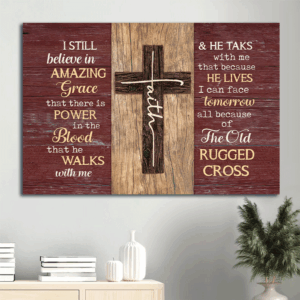 Christian Home Decor Gift: Jesus Landscape Poster - Amazing Cross & Grace