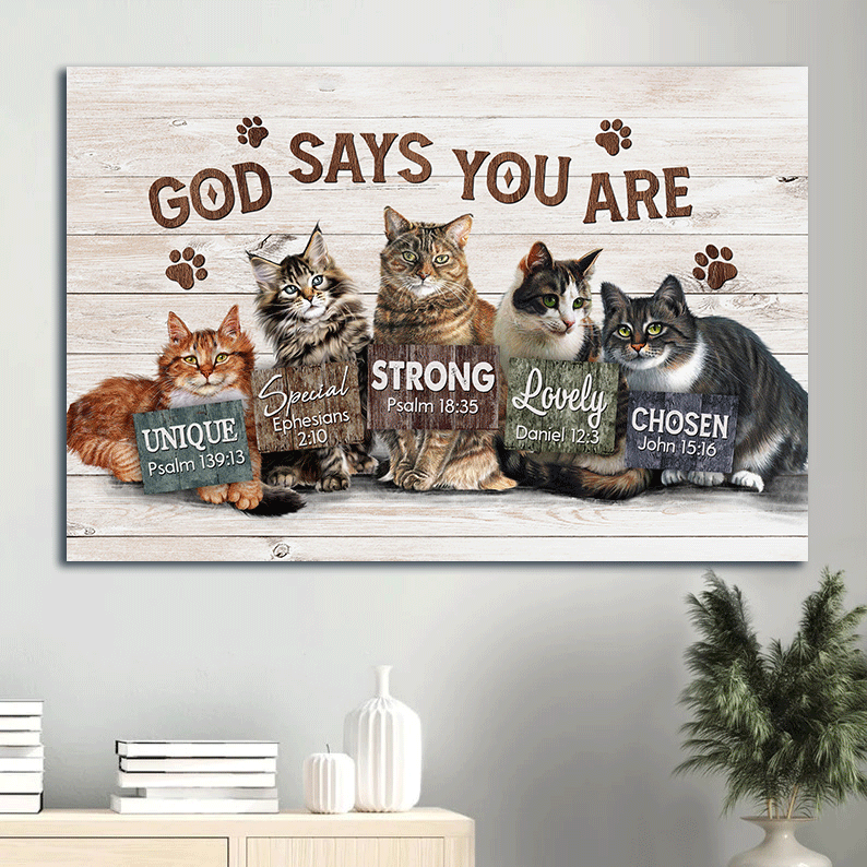 Jesus & Cat Landscape Poster Home Decor Gift – Christian & Cat Lover Gift – God Says You Are Jesus & Cat Landscape Poster Home Decor Gift – Christian & Cat Lover Gift – God Says You Are