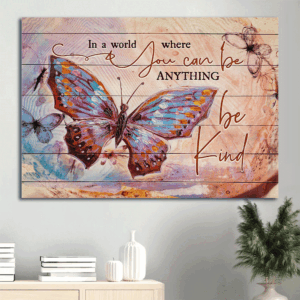 Jesus Butterfly Landscape Poster: Christian Home Decor Gift with Inspirational Quote