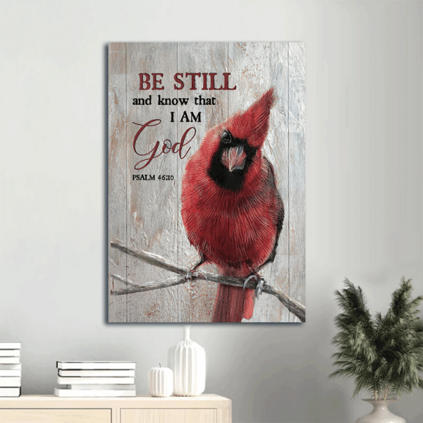 Red Cardinal Jesus Portrait Poster Home Decor Gift – Christian Gift – Be Still and Know