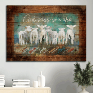 Unique Jesus & Baby Lambs Landscape Poster - Religious Christian Home Decor Gift
