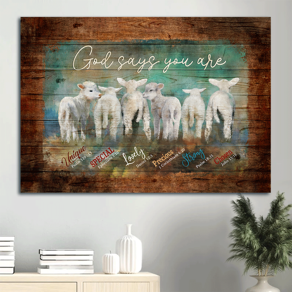 Unique Jesus & Baby Lambs Landscape Poster – Religious Christian Home Decor Gift Unique Jesus & Baby Lambs Landscape Poster – Religious Christian Home Decor Gift