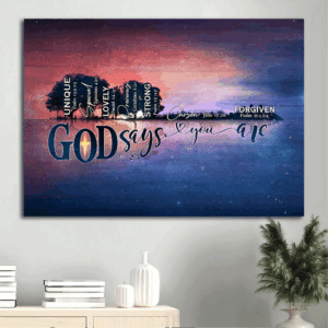 Jesus Landscape Poster Home Decor Gift - Cityscape & Bible Verses Inspirational Christian Gift