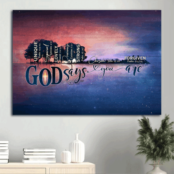 Jesus Landscape Poster Home Decor Gift – Cityscape & Bible Verses Inspirational Christian Gift
