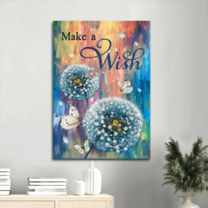 Jesus Portrait Poster - Dandelion and Rainbow Background Home Decor Gift for Religious Christians – Inspirational Art