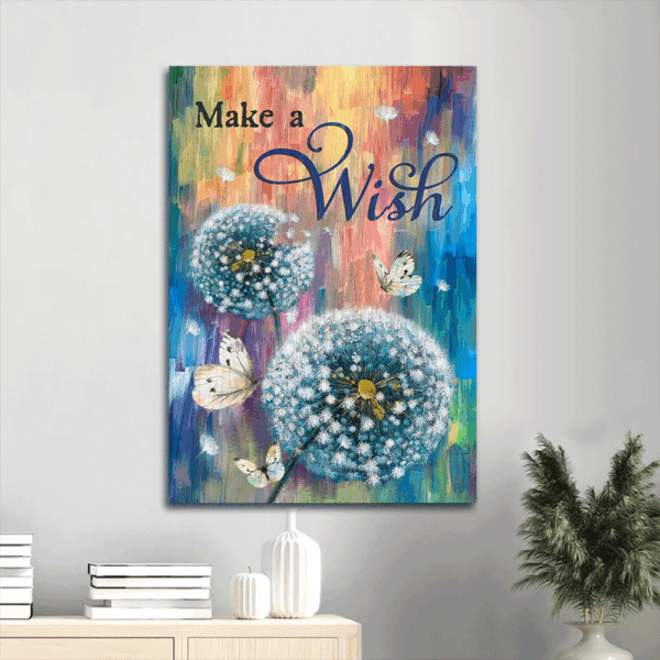 Jesus Portrait Poster – Dandelion and Rainbow Background Home Decor Gift for Religious Christians – Inspirational Art