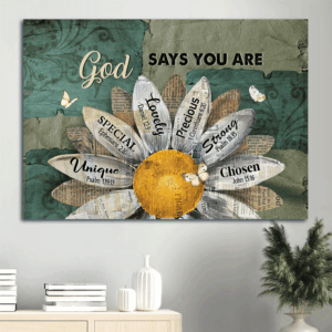 Jesus Landscape Poster Home Decor Gift - Stunning Sunflower & Butterfly Design - Religious Christian Gift - Inspirational Wall Art