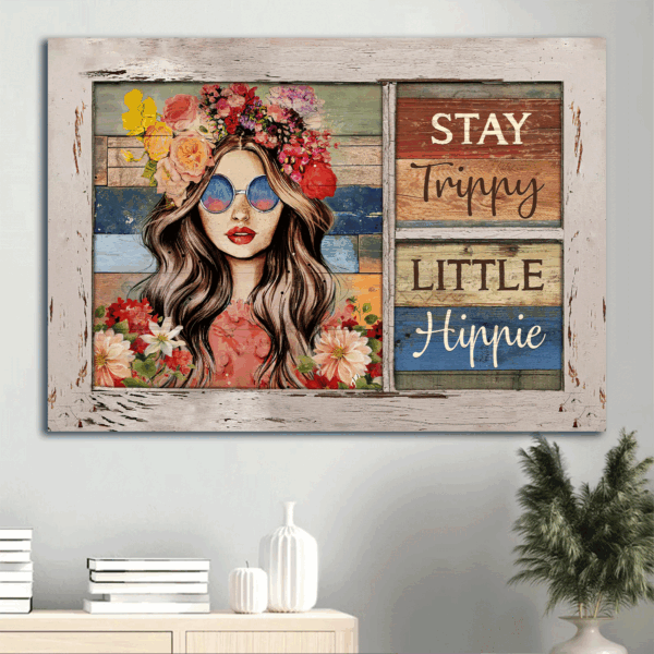 Jesus Landscape Poster: Beautiful Girl Flower Crown  Poster Home Decor Gift Home Decor – Gift for Christian Hippie