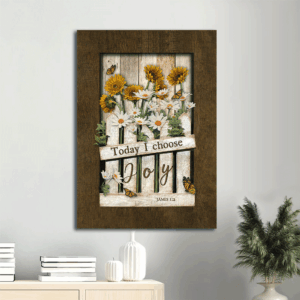 Christian Home Decor Gift: Jesus Portrait Poster with Daisy Sunflower and Butterfly  Poster Home Decor Gift - Today I Choose Joy